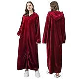 【エアブルー】着る毛布 部屋着 レディース メンズ 男女兼用 (ワインレッド，L)