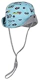 GEMVIE ベビーキャップ 可愛いプリント 日焼け止め UVカット 夏 男の子 女の子 ハット あごひも付き 通園 幼稚園 遠足 キッズ 帽子 M ブルー