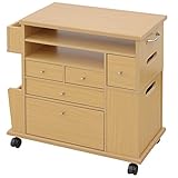 山善(YAMAZEN) サイドテーブル キャスター付き ナチュラル SSW-6060(NB)