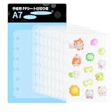 MORISHOP シール帳 リフィル A7 6穴 透明 PPシート 20枚セット はがせるタイプ バインダー用 シール収納 推し活 カード収納 デコ手帳 87 x 126mm (ppシート20枚のみ, A7)