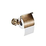 トイレットペーパーホルダー アンティーク調 壁 取付け ヨーロッパ調 豪華 重厚感のある ブロンズ色 真鍮製