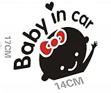 EFORCAR ( R ) 1pcs Baby in Carバンパーロッカーステッカーデカールfor Girlブラック