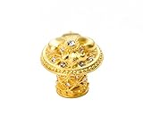 Carpe Diem Hardware 7609-8C Versailles Round Knob Fleur De Lys Decorative Column Foot with Swarovski