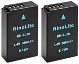 NinoLite EN-EL20 EN-EL20A 互換 バッテリー 2個セット ニコン Nikon 等対応 enel20x2_t.k.gai