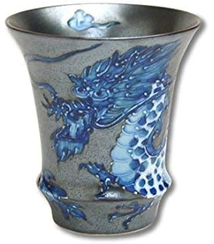 Amazon.co.jp: 陶芸家 作家物 岡本作礼 斑唐津 ぐい呑 酒器 酒盃 筒盃