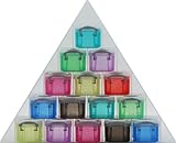 不二貿易 プラスチック 収納 ケース セットタイプ トライアングル 0.14Lx15 カラフル マルチカラー(クリア)R.U.BOX (幅42.2x奥行6.5cm) 20143