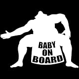 TREZ BABY ON BOARD 相撲 力士 どすこい ステッカー 【BABY IN CAR】 (ホワイト)