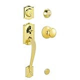 Camelot Handleset with Plymouth Interior Knob in Bright Brass [並行輸入品]