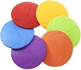 MLTUN MAKAN 犬 おもちゃ フリスビー ペットおもちゃ ソフトフライングディスク歯耐性 ゴム 運動不足解消 知能訓練 小型犬/中型犬/大型犬に適応 6個セット (22cm)
