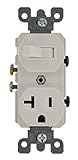 Leviton 5335 20 Amp, 120 Volt, Duplex Style Combination Single Pole Switch/Receptacle, Grounding, Wh