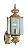Livex Lighting 2006-01 Outdoor Wall Lantern with Clear Beveled Glass Shades, Antique Brass [並行輸入品]