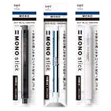 【3個セット】トンボ鉛筆 ペン型ケシゴム MONO スティック モノカラー (ペン型のMONO消しゴム) ノック式 ホルダー消しゴム +モノスティック用替え×2 （ JCC-121A+ER-KM） (モノカラー 1本＋詰替え2本)