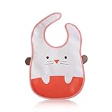 GOGO Baby Animal Bib With Pocket And Side Closure, Wash and Wipe Bib 1 Pc-Mouse