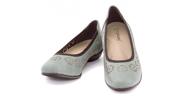 Amazon フットスキ レディース 外反母趾にやさしい靴 アシックス バレエ パンプス 痛くない ぺたんこ 歩きやすい 3e 幅広 カットワーク 114 Fs j ブルーグレー 24 5cm Footsuki フットスキ バレエシューズ