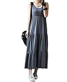 (ル・セリジエ) マタニティ ロング ワンピース レディース ノースリーブ やわらか ゆったり 着心地 シンプル 体型カバー 美スタイル 部屋着 ルーム ワンマイル ウェア リラックス (グレー)