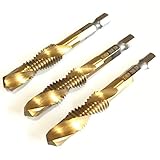 RedBeryl 選べる HSS タップ ドリル セット ネジ 修正 ハンドル M3 M4 M5 M6 M8 M10 (TiN 10mmx3本)