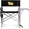PICNIC TIME NCAA ピッツバーグ・パンサーズ スポーツチェア サイドテーブル付き ビーチチェア キャンプチェア 大人用 (ブラック)