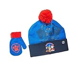Paw Patrol Chase Rubbleマーシャル幼児ニット冬帽子と手袋セット