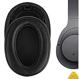 Geekria イヤーパッド互換性 パッド ソニー Sony MDR-100ABN, WH-H900N ヘッドホンに対応 パッド イヤー/イヤーカップ (プロテインレザー/ブラック)