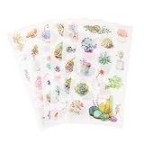 シール ステッカー 12枚セット 和紙 水彩 おしゃれ (多肉植物) ND-0250-R02-succulents