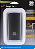 GE LED SleepLite、低/高ライトレベル、プラグイン選択可能低/高/オフモード、promote自然睡眠サイクルスリープライト、ホワイト&つや消しニッケル、理想的なベッドルーム、バスルーム、