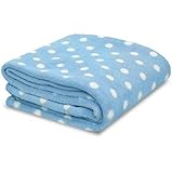 Little Starter Blue & White Polka Dot Soft Plush Baby Blanket by Little Starter [並行輸入品]