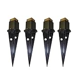 AHEART ウッドポール固定金具 埋め込み用 土中 フェンス ラティス SI 395 4個セット