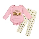 ２点セット（上着＋パンツ）Little Sister　英語文字　綿　ベビー服　女の子　 幼児　赤ちゃん 子供服　女の子　4サイズ　70CM－80CM－90CM－100CM（6ヶ月－24ヶ月）