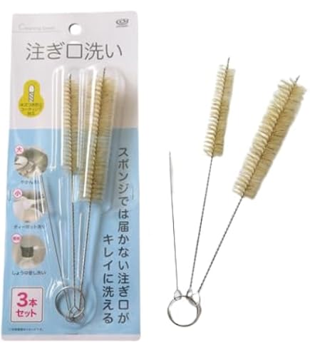 Amazon｜松田栄 注ぎ口洗いブラシ 白豚毛・ナイロン 日本 4点