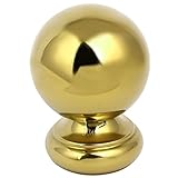 uxcell ボールトップキャップ 階段ニューエルフェンスポスト用 60mm 201ステンレススチール ゴールドトーン