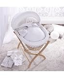 Izziwotnot Premium Gift White on Natural Wicker Moses Basket by Izziwotnot