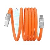 chubbycable USB C ケーブル 磁力吸着絡まり防止 タイプc_ケーブル マグネット 240W急速充電 形状記憶 二重ナイロン編み素材 Type-c ケ_ーブル iPhone17/16/15等対応 （2M-オレンジ）