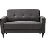 山善 ソファ 2人掛け 組立かんたん 幅115 ブラウン FRS-115(BR)