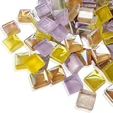 TOMOTHY モザイクタイル 10mm 180g 飾りタイル ガラス タイル ハンドメイド タイルクラフト モザイクグラス 夏休み 工作 1㎝ ブラック ホワイト