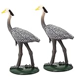 PAMINGONO 2個 人工クレーン ミニ動物フィギュア マイクロランドスケープオーナメント 人工の鳥の像 シミュレーション クレーン像 ミニ動物のおもちゃ 卓上クレーン像 鶴像 装飾 鶴の置物 塩ビ