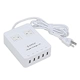 uxcell 電源タップ　2アウトレットサージプロテクター充電　コンセントのソケット　AC100-250V