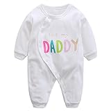 MAOMAO　新生児 幼児 赤ちゃん 女の子 男の子 ジャンパー　ロンパース　パパホワイト　70