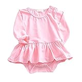 Ochine 新生児　幼児　女の子 ロンパース　純色 子供服 0-2歳設定 長袖 カバーオール 出産祝い　4サイズ選べる (ピンクXL、18-24月)