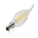 hostweigh E14 4W COB LED調光可能フィラメントキャンドルライト 40W白熱電球相当品2700K 420LM シャンデリアCandelabraプルテール エジソンアンティークビンテ