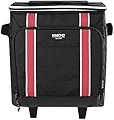 Igloo 40 Can Large Portable Lunchbox Soft Sided Insulated Cooler Box with Wheels and Height Adjustable Pull Bar for Hiking, Camping, Fishing, and Picnics, Black and Red 141［並行輸入］