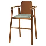 オリバー ダイニング キッズチェア 木製 布 ミディアムブラウン×ライトブルー (S・CK-201・MB+CF-19E)