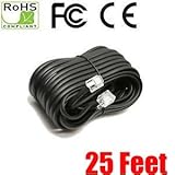 iMBAPrice 25 Feet RJ11 Telephone Extension Cord Phone Cable Line Wire - Black [並行輸入品]