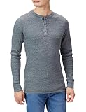 [Amazon Essentials] ヘンリーネック ワッフルニット シャツ スリムフィット 長袖 メンズ チャコール L