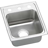 Elkay PSR15172 Gourmet 2-Hole 17-1/2-Inch x 15-Inch Single Basin Drop-Inch Stainless Steel Kitchen S