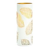 Candle Impressions cat12452whレーザーエッチングリーフデザイン発光体メタル、3.5 22.86 CM、ホワイト/ゴールド