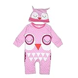 エルフ ベビー(Fairy Baby)ベビー着ぐるみロンパース フード付き 長袖 可愛いフクロウ模様 出産祝い 80cm