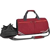 CANWAY ボストンスポーツバッグ 旅行シューズ収納バッグ 超軽量 ジム ダッフルバッグ 2way 乾湿分離 防水 30L (レッド)