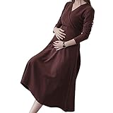 妊婦　ワンピース　マタニティ　スカート　春夏　ロング　長袖　体型カバー　美しさ　リラックス　純色　部屋着　撮像