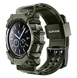 SUPCASE [Unicorn Beetle Pro] シリーズケース Galaxy Watch 4用 [46mm] 2021年発売 頑丈な保護ケース ストラップバンド付き (ブラック)