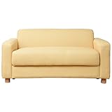 2人掛け ファブリックソファ 収納庫付きイエロー